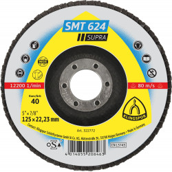 SMT 624 abrasive mop discs, 5 x 7/8 Inch grain 40 convex