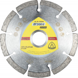 DT 300 U diamond cutting blades, 4-1/2 x 1/16 x 7/8 Inch 8 segments 1-1/2 x 1/16 x 1/4 Inch, standard serration