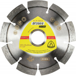 DT 350 U diamond cutting blades, 5 x 3/32 x 7/8 Inch 9 segments 1-5/16 x 3/32 x 3/8 Inch, standard serration