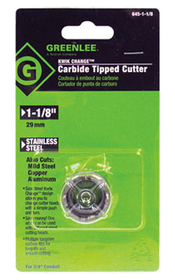 1-1/8" Quick-Change Carbide-Tipped Hole Cutter