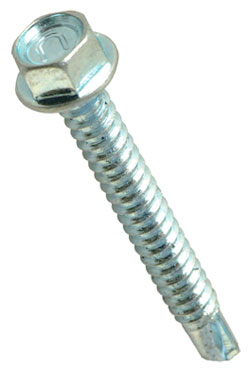 Hex Washer Head 1/4-14 Self-Drilling TEK Screws / Zinc Plated (Bulk)