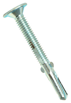 Wafer Head w/ Reamer 12-24 Robertson Self-Drilling TEK Screws / Zinc Plated (Bulk)