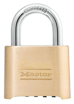 Wide Resettable Combination Padlock - 1" x 2" - Brass / Model #175