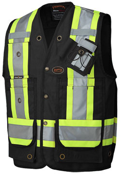 Surveyor's / Supervisor's Vest - Black Cotton / 694 Series