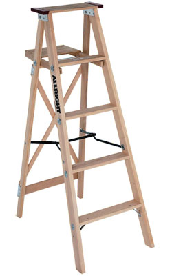 Step Ladder - Type 1A - Wood / 504 Series *RED TOP