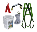 Compliance Roofer's Kit - Reusable Bracket - Integral ADP Rope Grab - 2' (0.6 m) SP Lanyard - 25' (7.6 m) - *PEAKWORKS