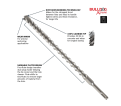 1/2 In. x 16 In. x 18 In. SDS-plus® Bulldog™ Xtreme Carbide Rotary Hammer Drill Bit