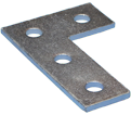 4 Hole Flat Corner Bracket - 3 1/2" - Steel / F370000EG *ELECTROGALVANIZED