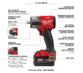 M18 FUEL 1/2 Mid-Torque Impact Wrench w/ Pin Detent Kit