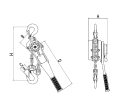 1-1/2 Ton 5' Lift KLP Series Lever Chain Hoist / 110403